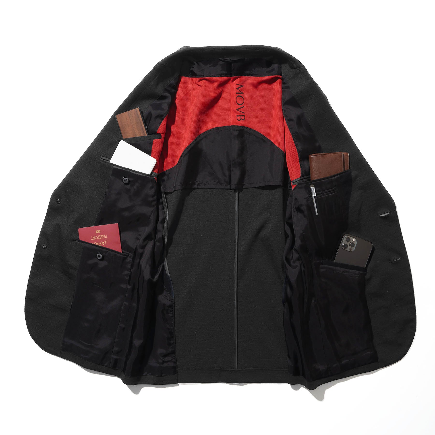 MOVB Duplex Cotton Jersey 2Bシングルジャケット 44 Duplex Cotton Jersey シングル2Bノッチド トラベルジャケット