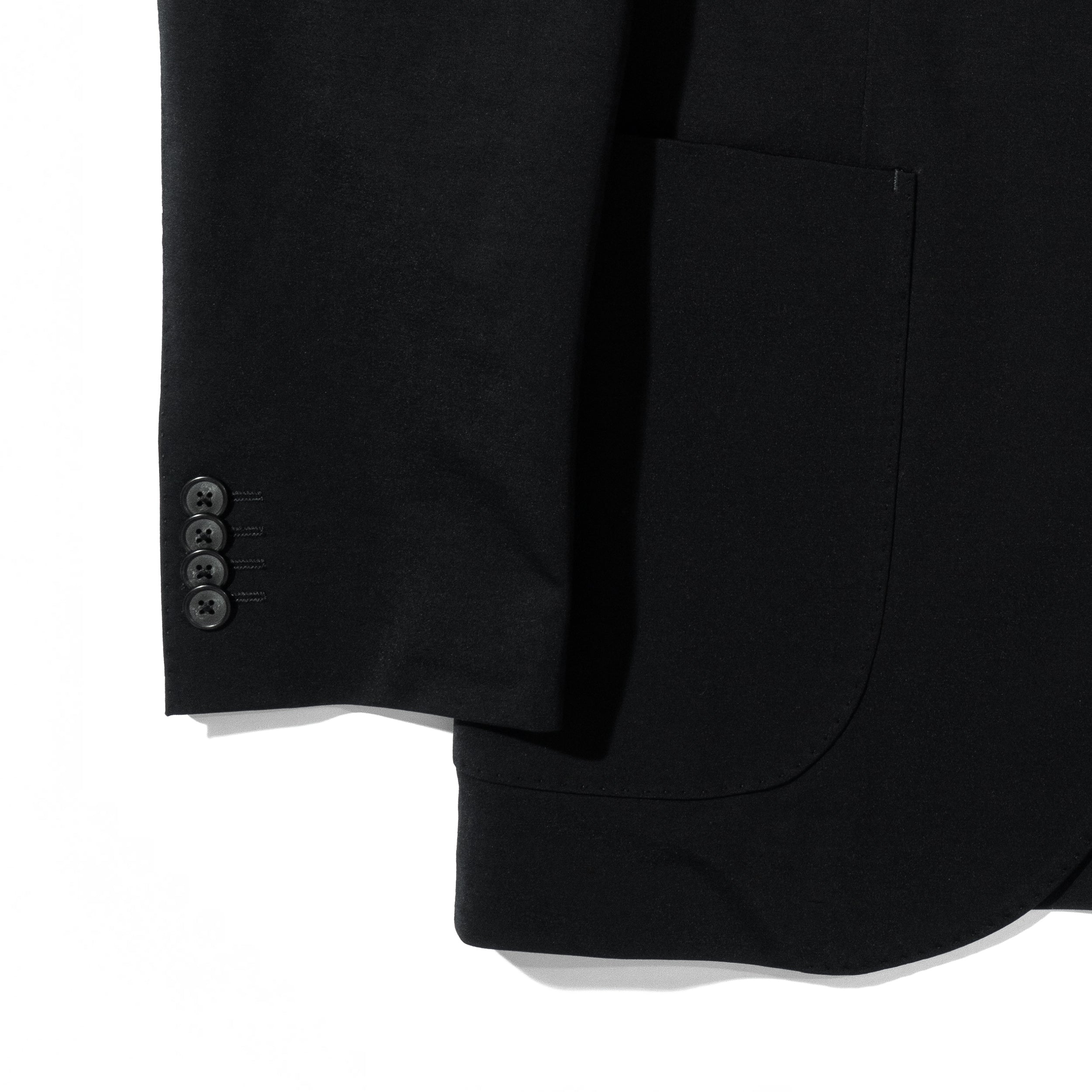 have ラッフルジャケットBLブラック Air-Dense Cotton Jersey シングル2Bテーラードジャケット Black