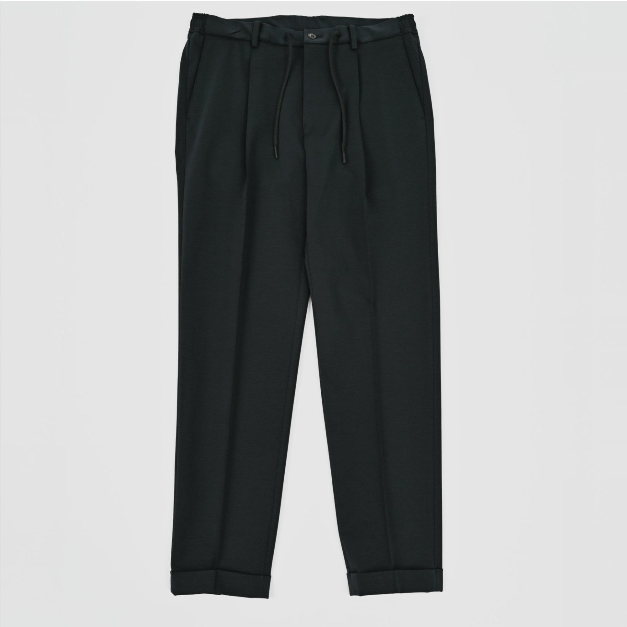 Duplex Cotton Jersey 1プリーツ サイドギャザー トラベル スラックス