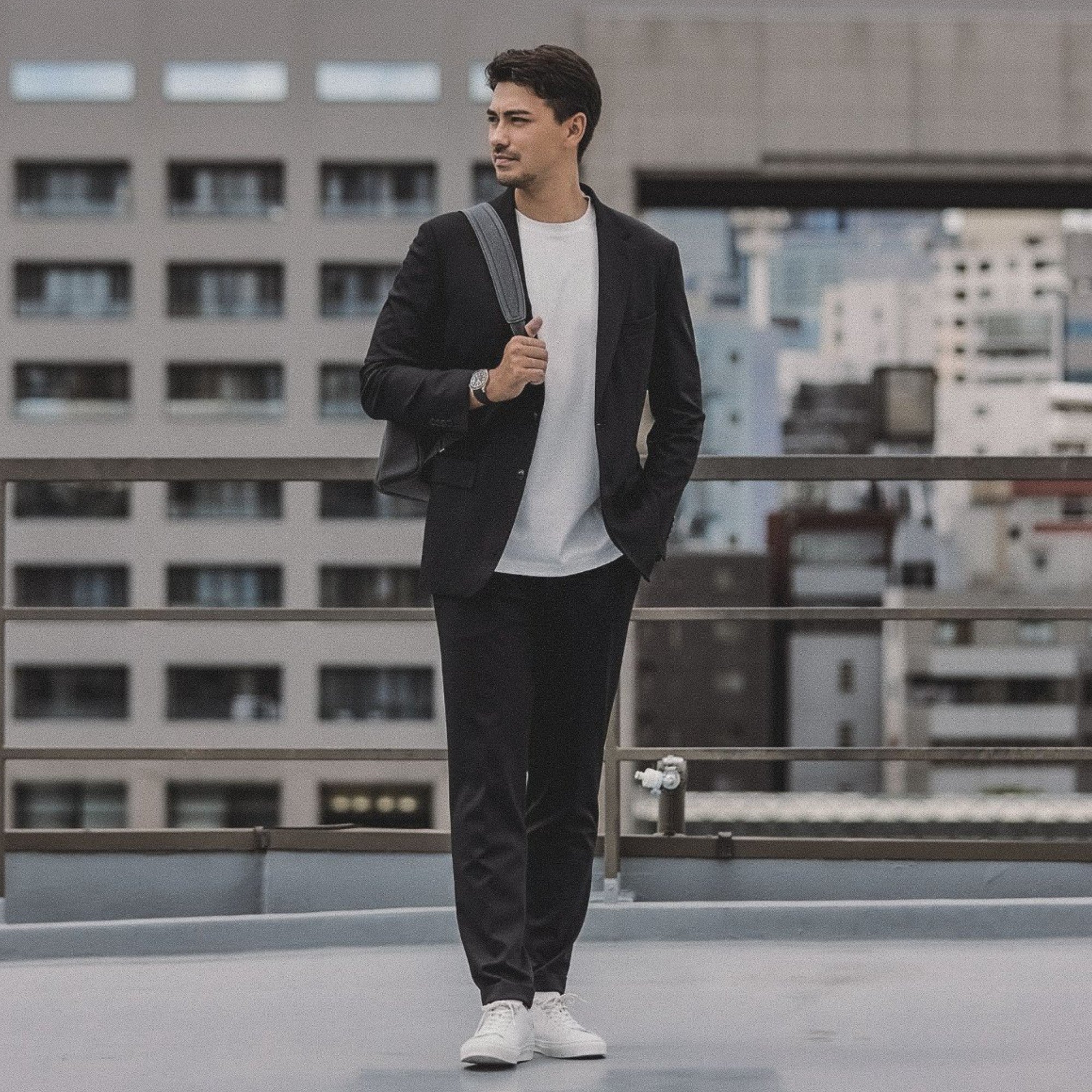 Duplex Cotton Jersey 1プリーツ サイドギャザー トラベル スラックス
