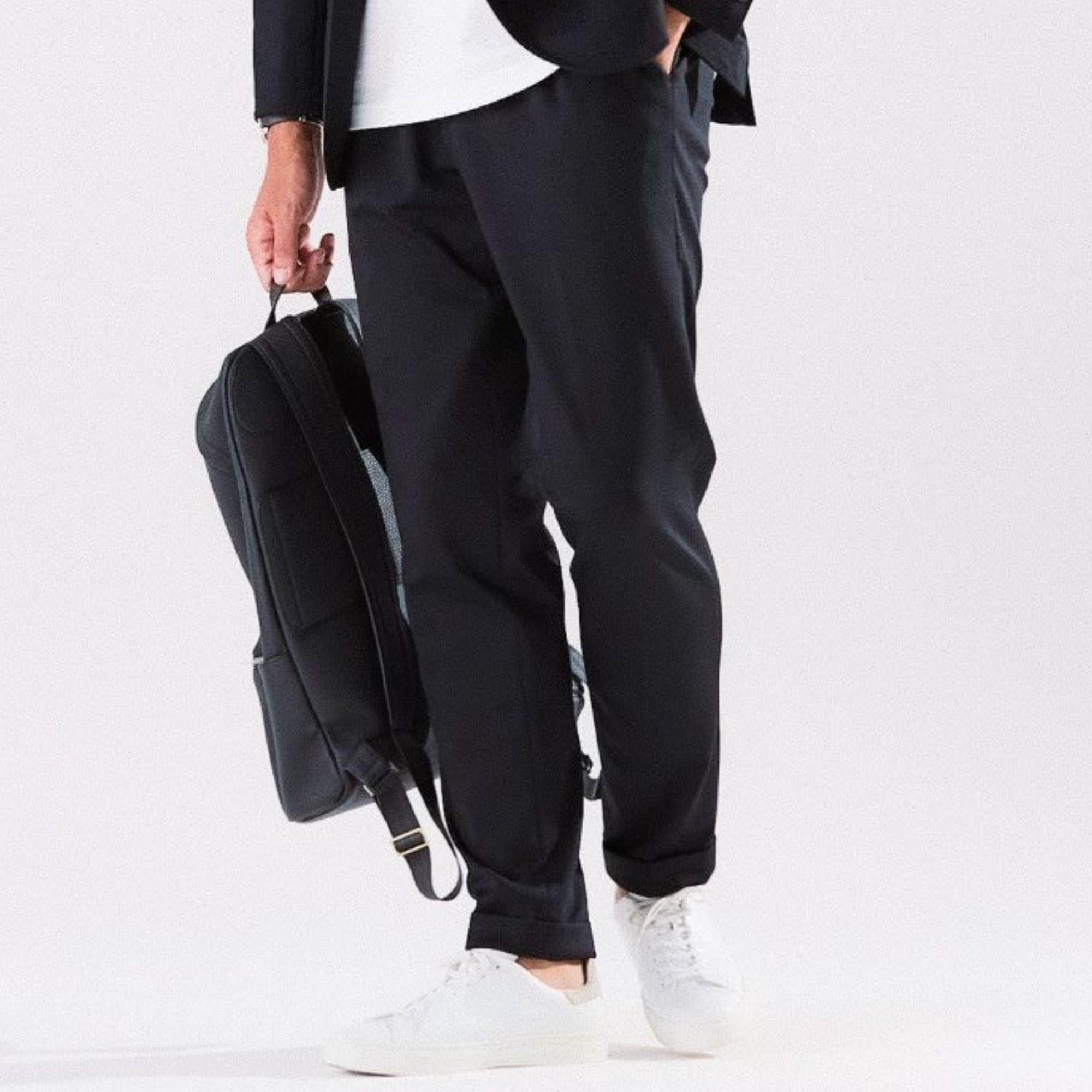 Duplex Cotton Jersey 1プリーツ サイドギャザー トラベル スラックス
