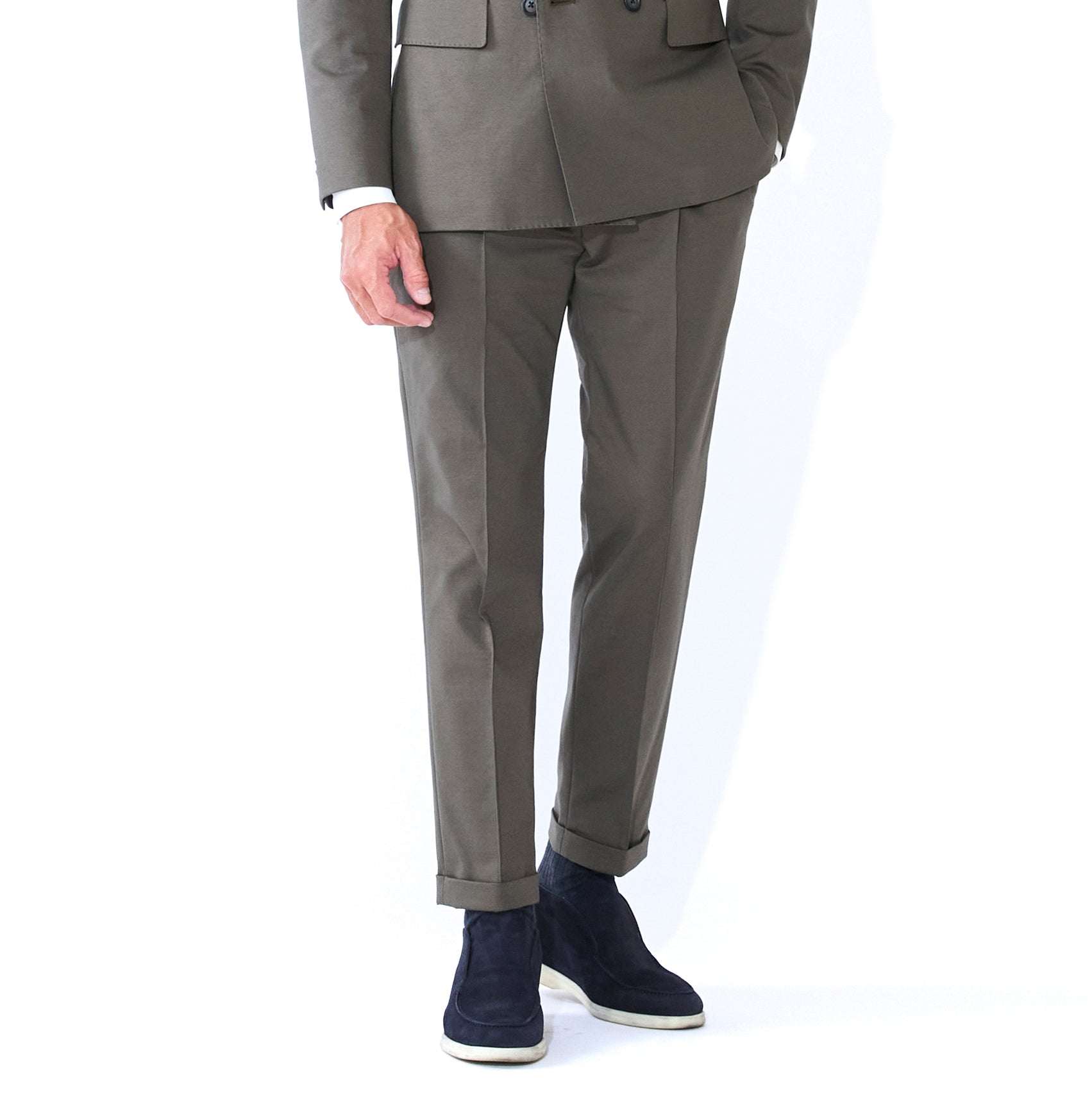 MOVB　フレックスモーショントラベルスラックス　ミリタリーグレー　48 Duplex Cotton Jersey フレックスモーショントラベルスラックスType2