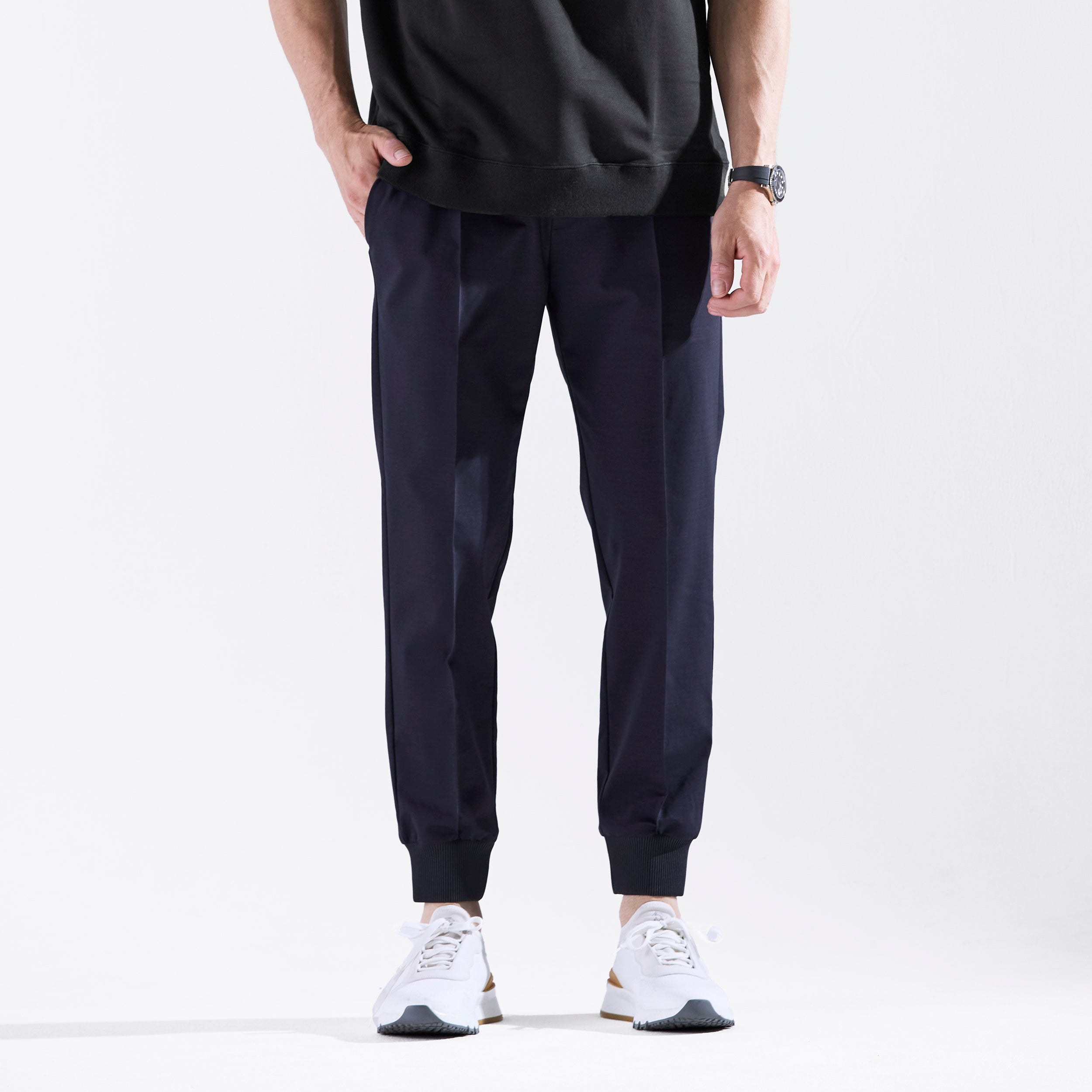 Air-Dense Cotton Jersey スリムジョガー Cosmo Navy – MOVB