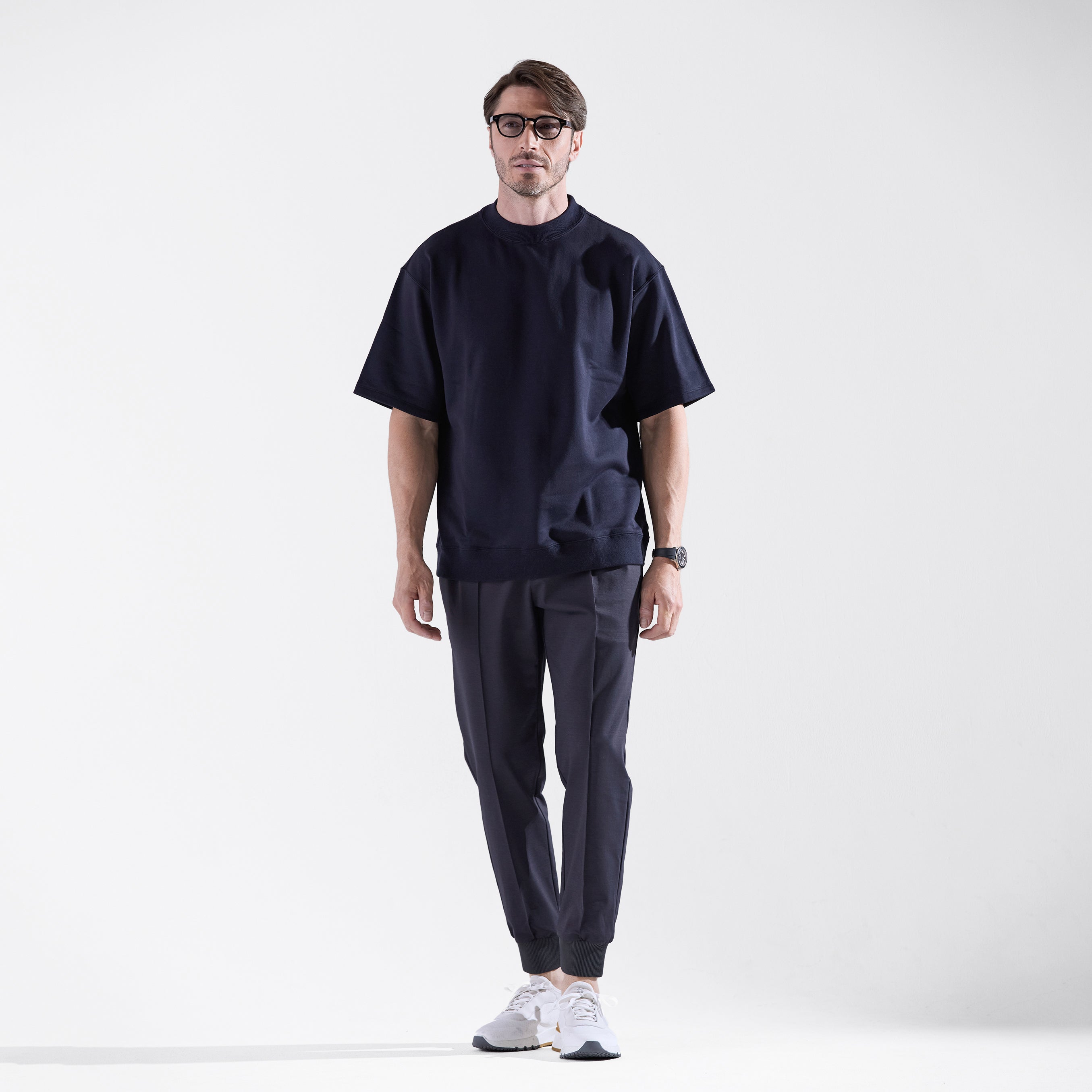 MOVB Duplex Cotton スリムトラベル ジョガー グレー　干場 Duplex Cotton Jersey スリムトラベル ジョガー – MOVB