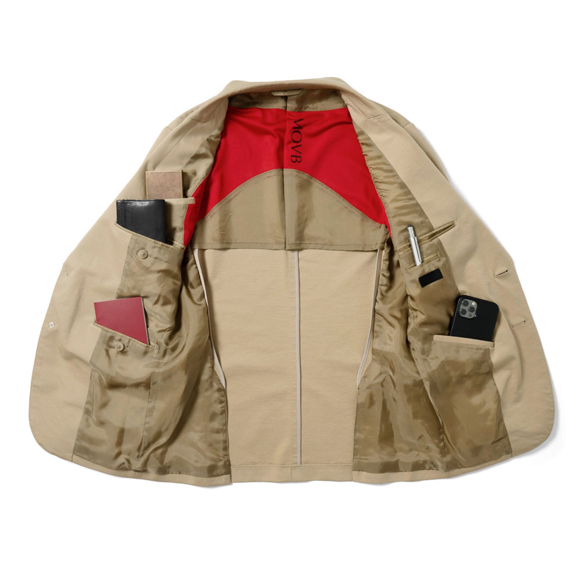MOVB Duplex Cotton Jersey 2Bシングルジャケット 44 Duplex Cotton Jersey シングル2Bノッチド・トラベルジャケット