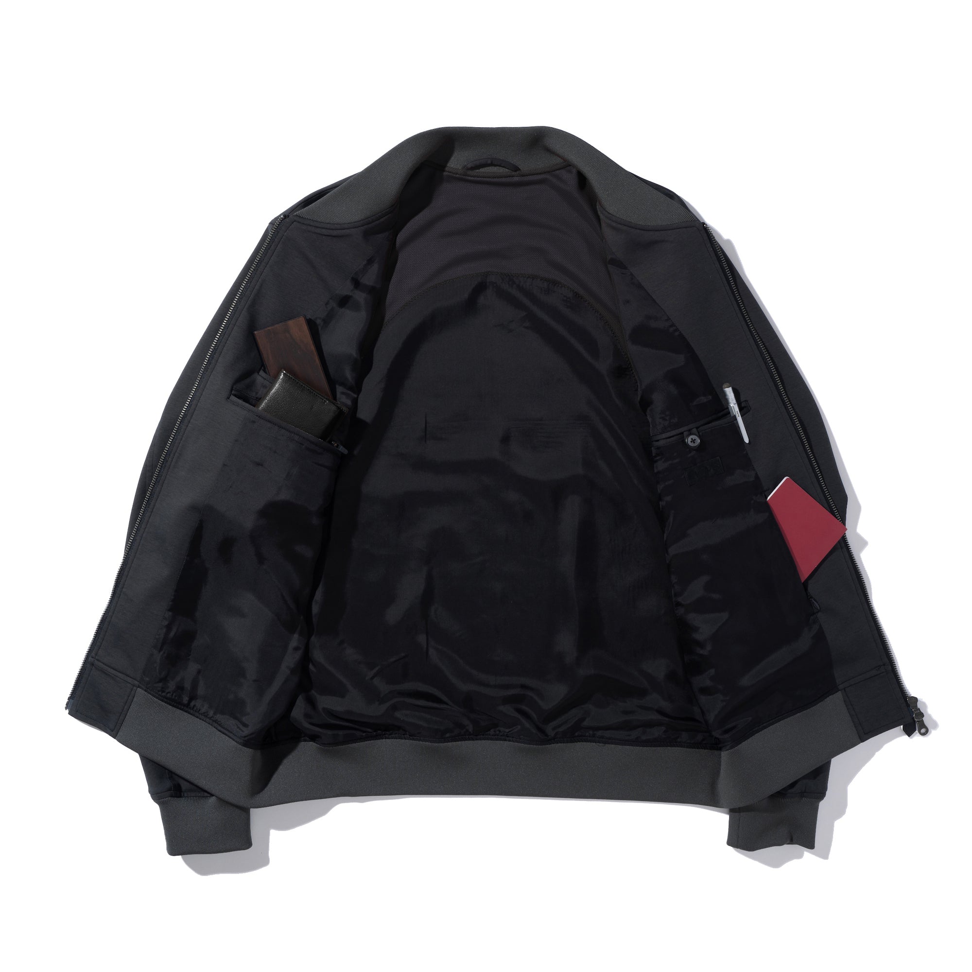 Duplex Wool Jersey トラベルMA-1 Black 48サイズ 秋冬素材】 Duplex Wool Jersey トラベルMA-1 ブラック