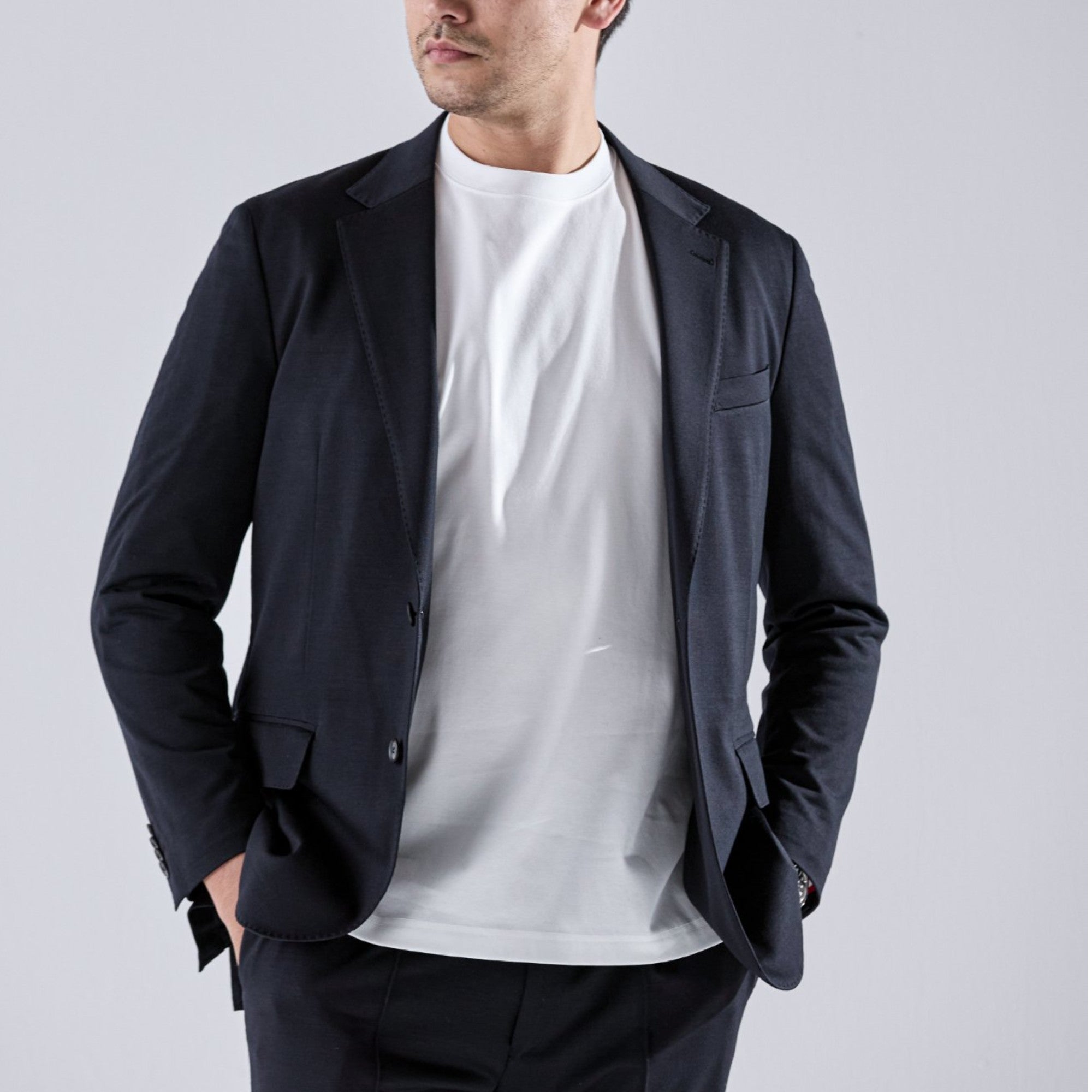 MOVB HELIX WOOL JERSEY シングル テーラードジャケット48 Helix Wool Jersey Plain シングル2Bテーラードジャケット – MOVB
