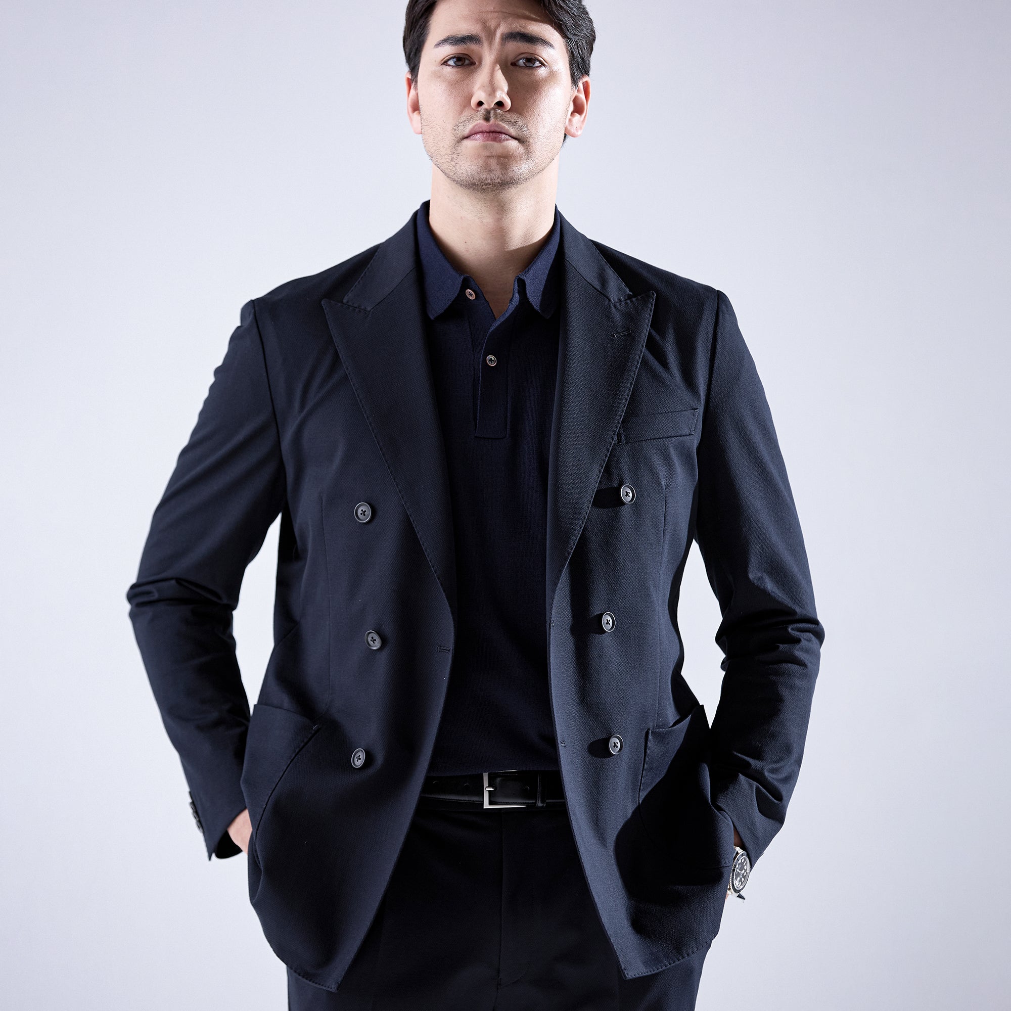 Geometric Breeze Jersey ダブル6Bジャケット – MOVB
