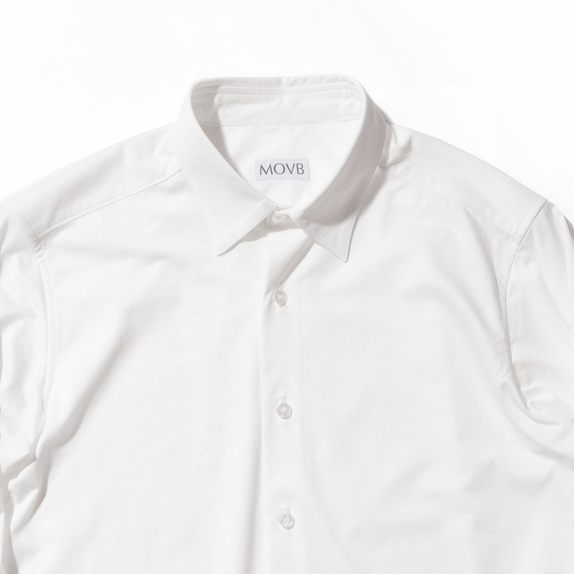 Super Sapphire Cotton Jersey ジャストフィット セミレギュラーカラーシャツ ホワイト
