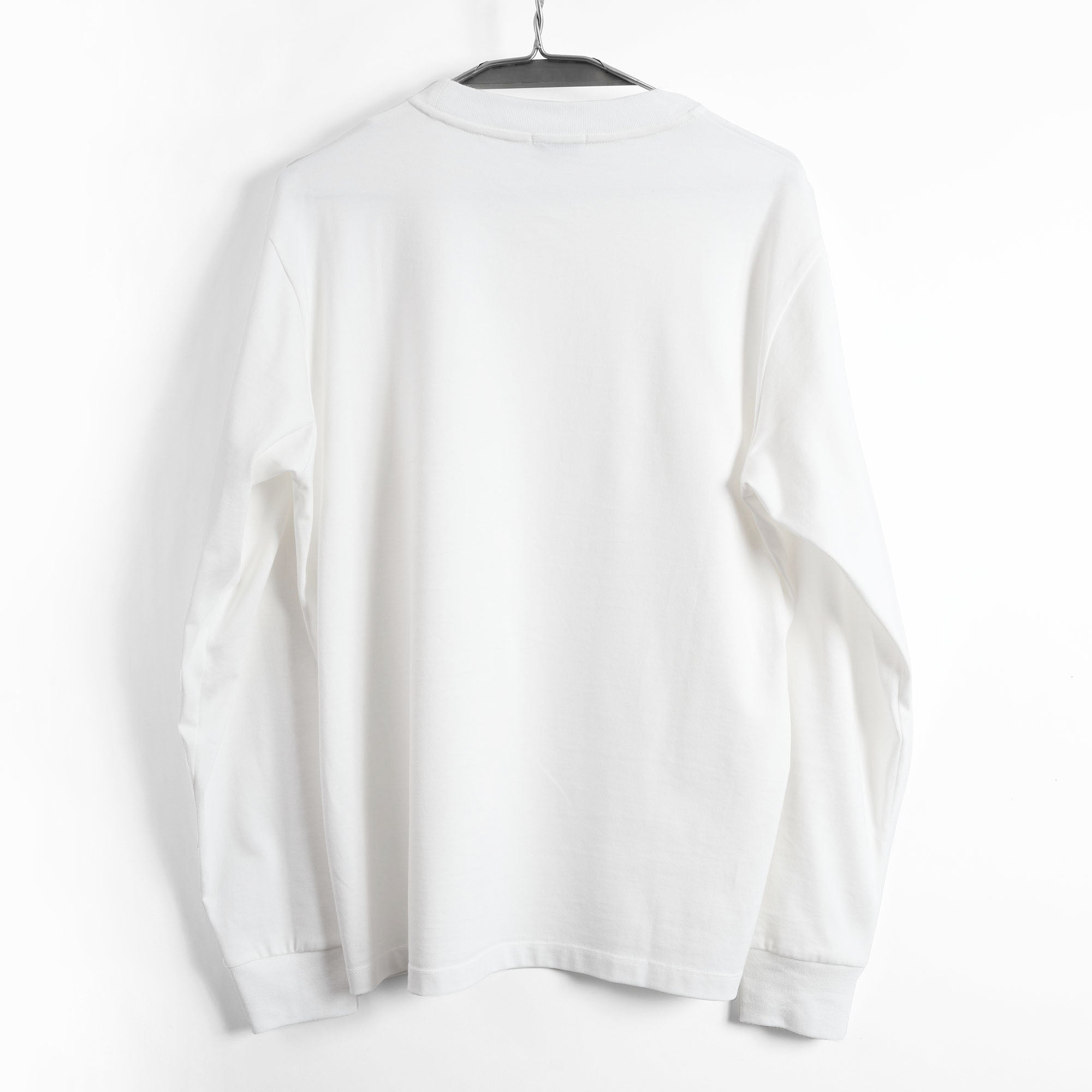 Real Silky Cotton Jersey ジャケットフィット ロングTシャツ ホワイト