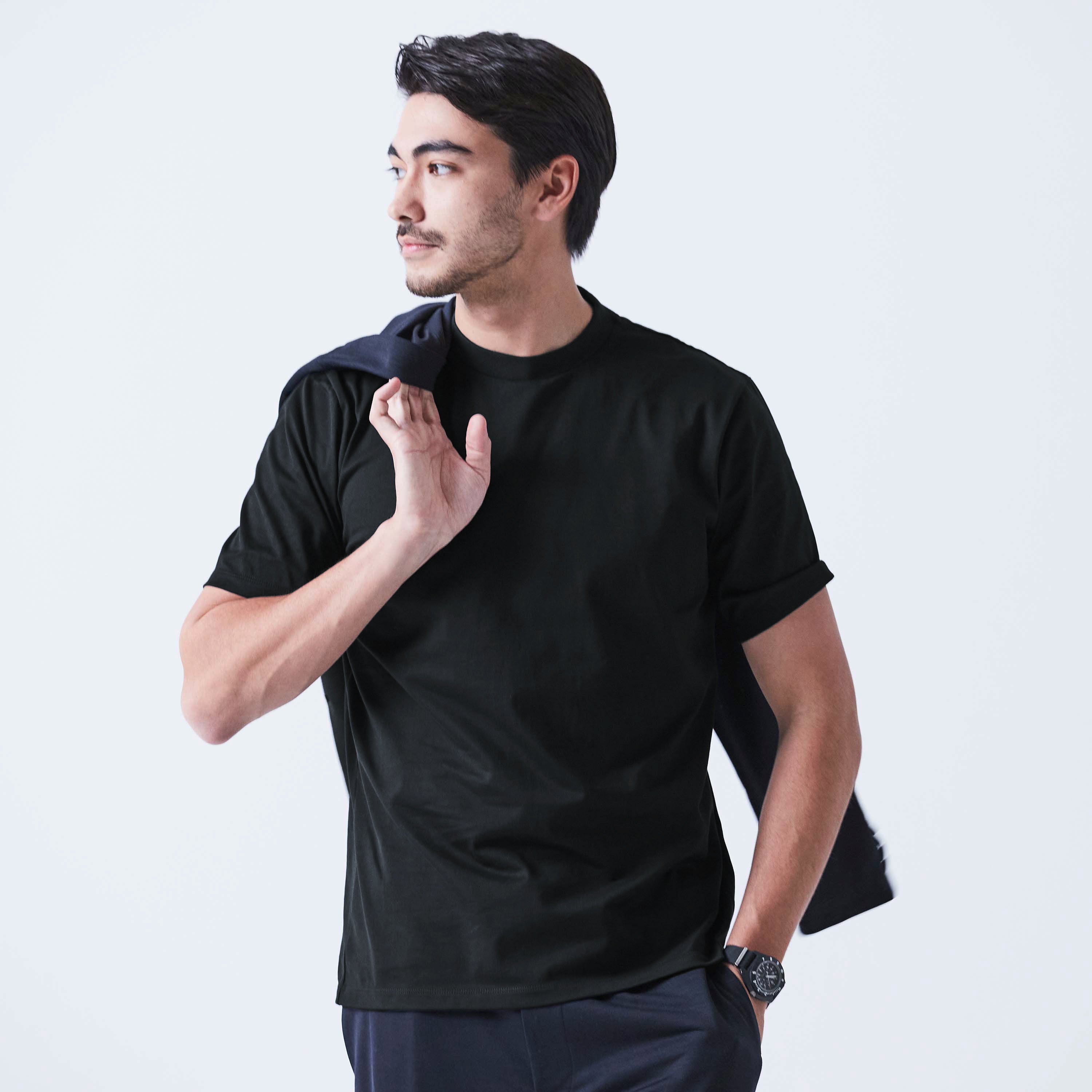 Real Silky Cotton Jersey ジャケットフィットTシャツ Black – MOVB